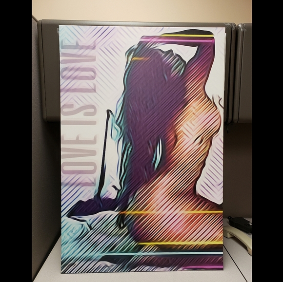 Canvas Wall Art LOVE IS LOVE - Picture 1 of 3